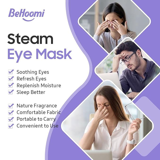 20 Packs Steam Eye Mask, Heated Eye Mask Warm Compress for Eyes, Disposable Self Heating Steam Mask for Home, Sleep, Spa, Travel Essentials & Relaxation Gifts for Women (Lavender)