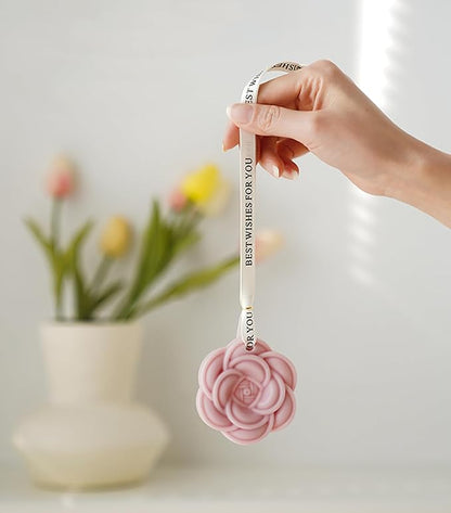 Aroma Soy Wax Sachets,3PACK Exquisite Carved Camellia Flower Long Lasting Essential Oil Floral Tablets for Wardrobe,Car,Drawers and Home Decor,Ideal Gift Set for Mom and Sister