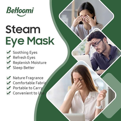 20 Packs Steam Eye Mask, Heated Eye Mask Warm Compress for Eyes, Disposable Self Heating Steam Mask for Home, Sleep, Spa, Travel Essentials & Relaxation Gifts for Women (Lavender)