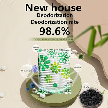 12 Pack Activated Charcoal Odor Absorber,Refrigerator Deodorizer,Odor Eliminator for Home,Pet,Car,50g/Pack