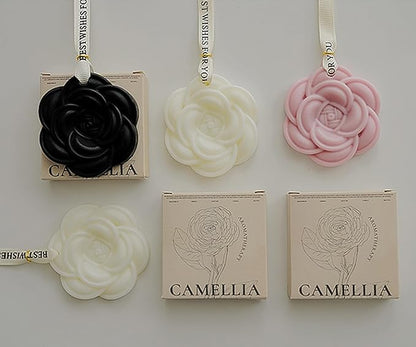 Aroma Soy Wax Sachets,3PACK Exquisite Carved Camellia Flower Long Lasting Essential Oil Floral Tablets for Wardrobe,Car,Drawers and Home Decor,Ideal Gift Set for Mom and Sister